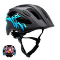 Load image into Gallery viewer, Crazy Safety Bicycle helmet Black/blue / M (54-58cm) Graffiti Splash children's helmet with light