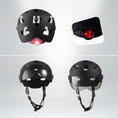 Load image into Gallery viewer, Crazy Safety Bicycle helmet Matte black / M/L (55-61cm) OAK E-Bike bicycle helmet with UV visor, LED lights, reflective straps, and Fidlock buckle