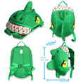 Load image into Gallery viewer, Crazy Safety Bicycle helmet Product bundle: Green crocodile bike helmet, backpack, cycling gloves & bell.