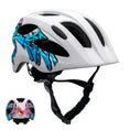 Load image into Gallery viewer, Crazy Safety Bicycle helmet White/blue / M (54-58cm) Graffiti Splash children's helmet with light