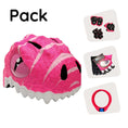 Load image into Gallery viewer, Crazy Safety Product bundle: Pink dino bike helmet, protective gear, lock, and cycling gloves for kids.