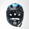 Load and play video in Gallery viewer, Blue Crazy Safety Full-Face Bicycle Helmet with Integrated Chin Guard, Offering Maximum Protection for Active Kids Aged 6 to 12 Years