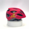 Load and play video in Gallery viewer, Red Crazy Safety Kids’ Bicycle Helmet Featuring a Powerful Rechargeable Rear Light, Perfect for Children Aged 6 to 12 Years