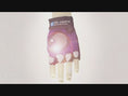 Load and play video in Gallery viewer, Purple Comfortable and Stylish Bicycle Gloves for Kids with Reflective Eye Design, Offering Safety and Fun on Every Ride