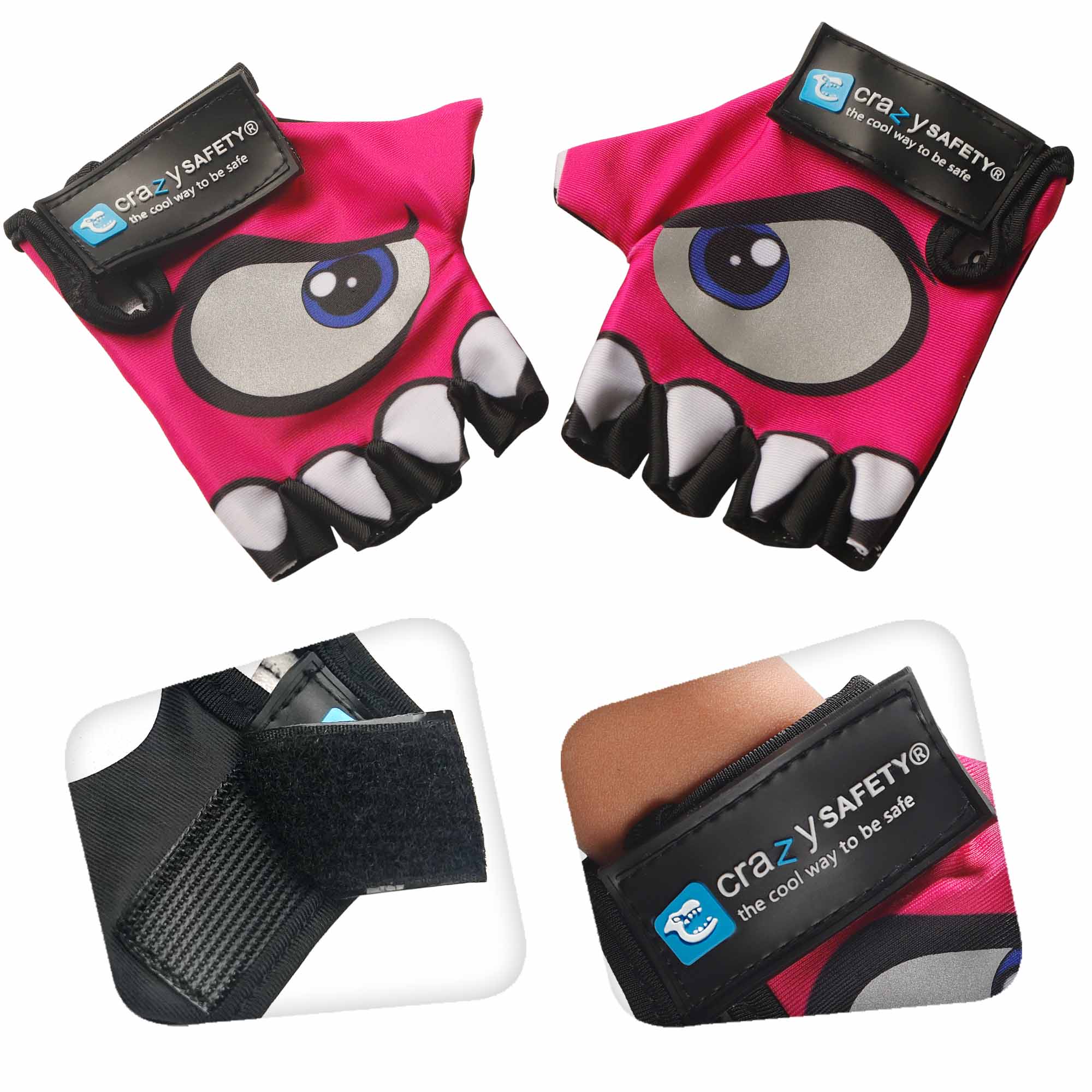 Product bundle: Pink pony bicycle helmet, protective gear, lock, and bicycle gloves for children