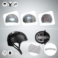 Load image into Gallery viewer, Vertigo urban bicycle helmet with front and rear lights
