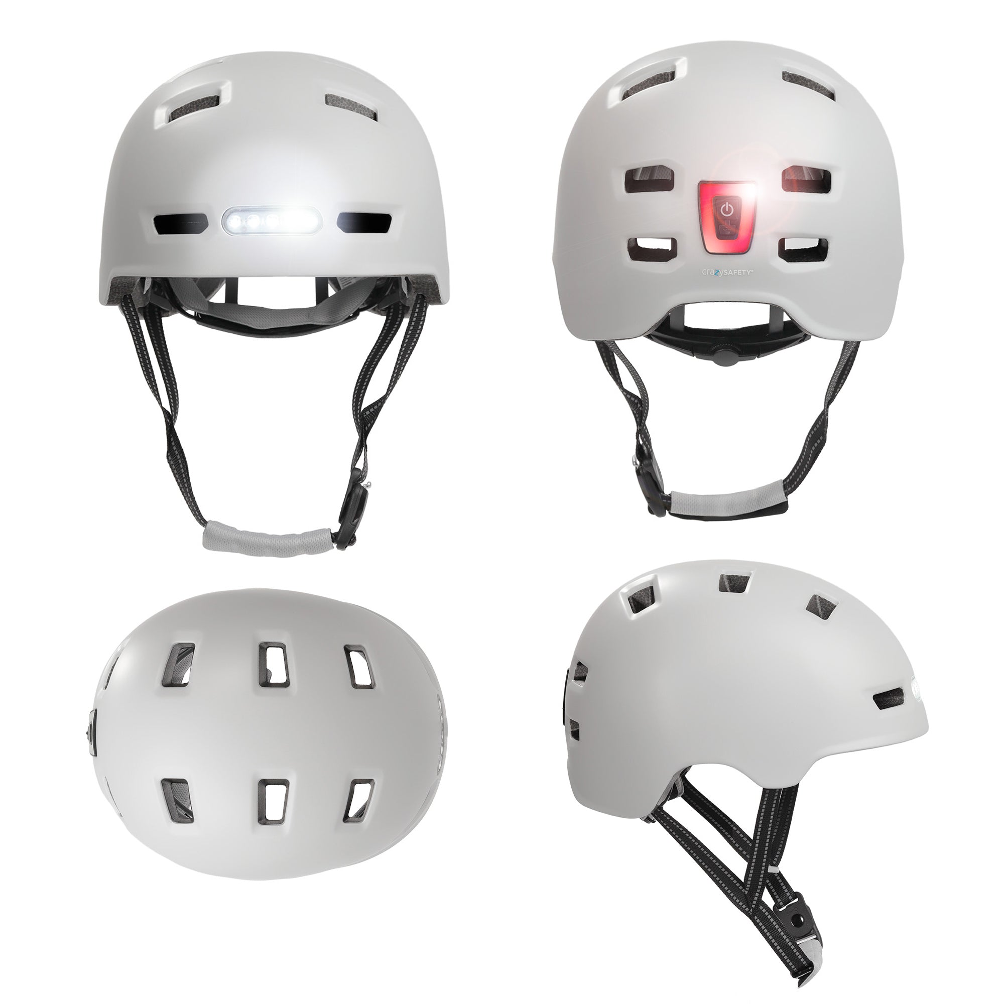 Vertigo urban bicycle helmet with front and rear lights