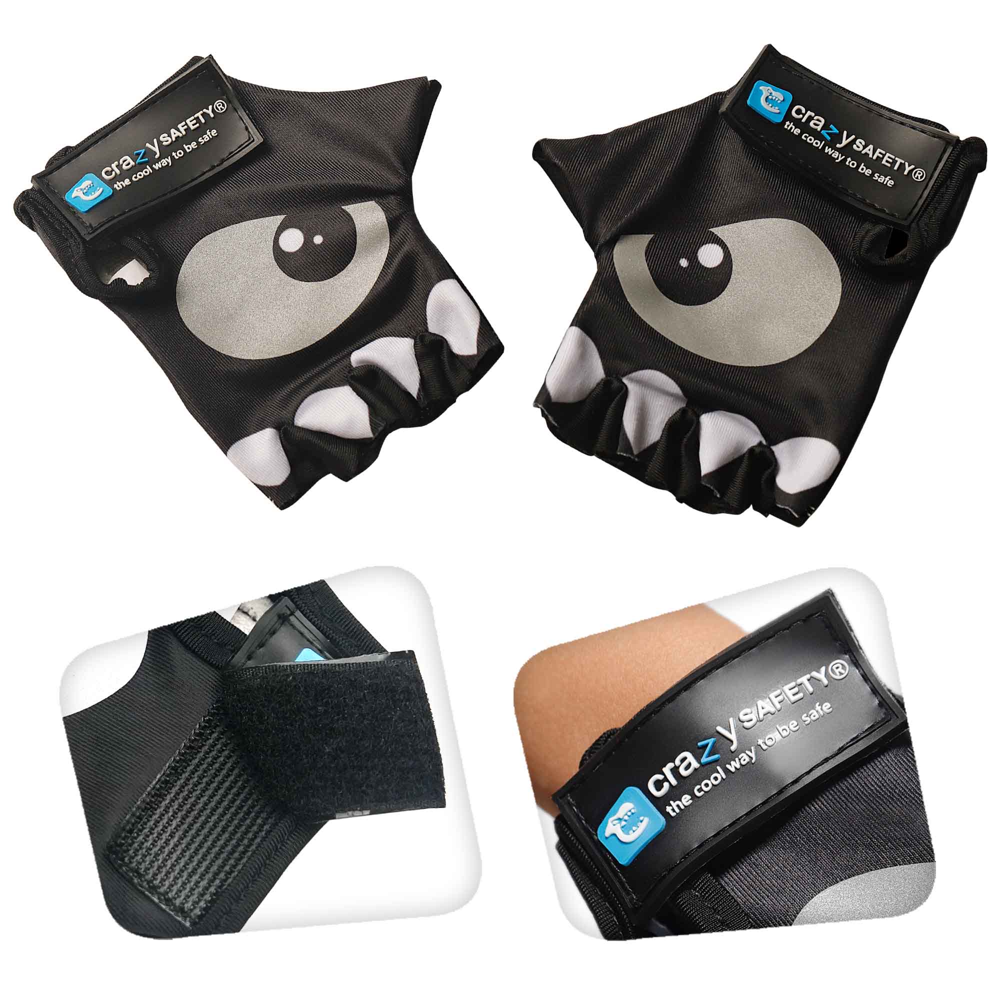 Crazy Safety Bicycle gloves Cycling gloves with reflective eyes