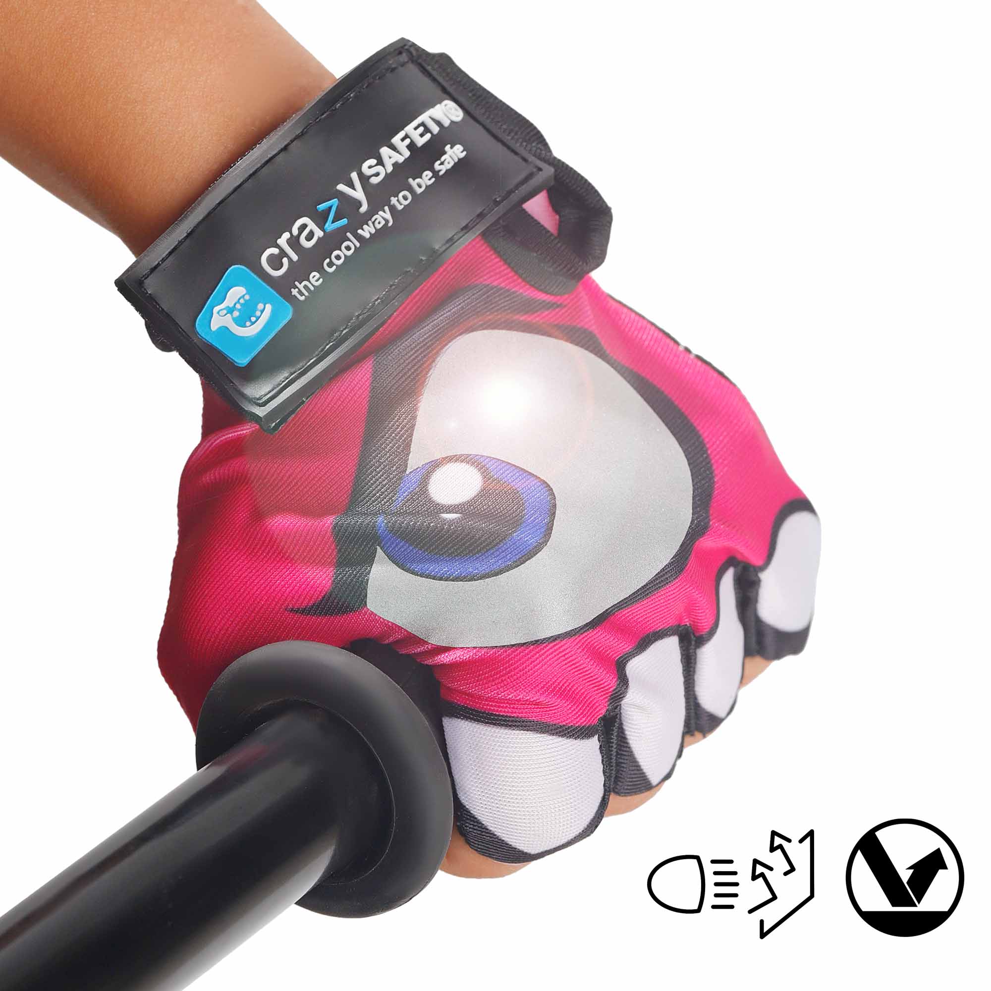 Crazy Safety Bicycle gloves Cycling gloves with reflective eyes