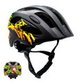 Laad afbeelding in Galerij weergave, Crazy Safety Bicycle helmet Black/yellow / M (54-58cm) Graffiti Splash children's helmet with light
