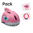 Laad afbeelding in Galerij weergave, Crazy Safety Bicycle helmet Product bundle: Pink Shark Bicycle Helmet, lock and shark Bell for Children
