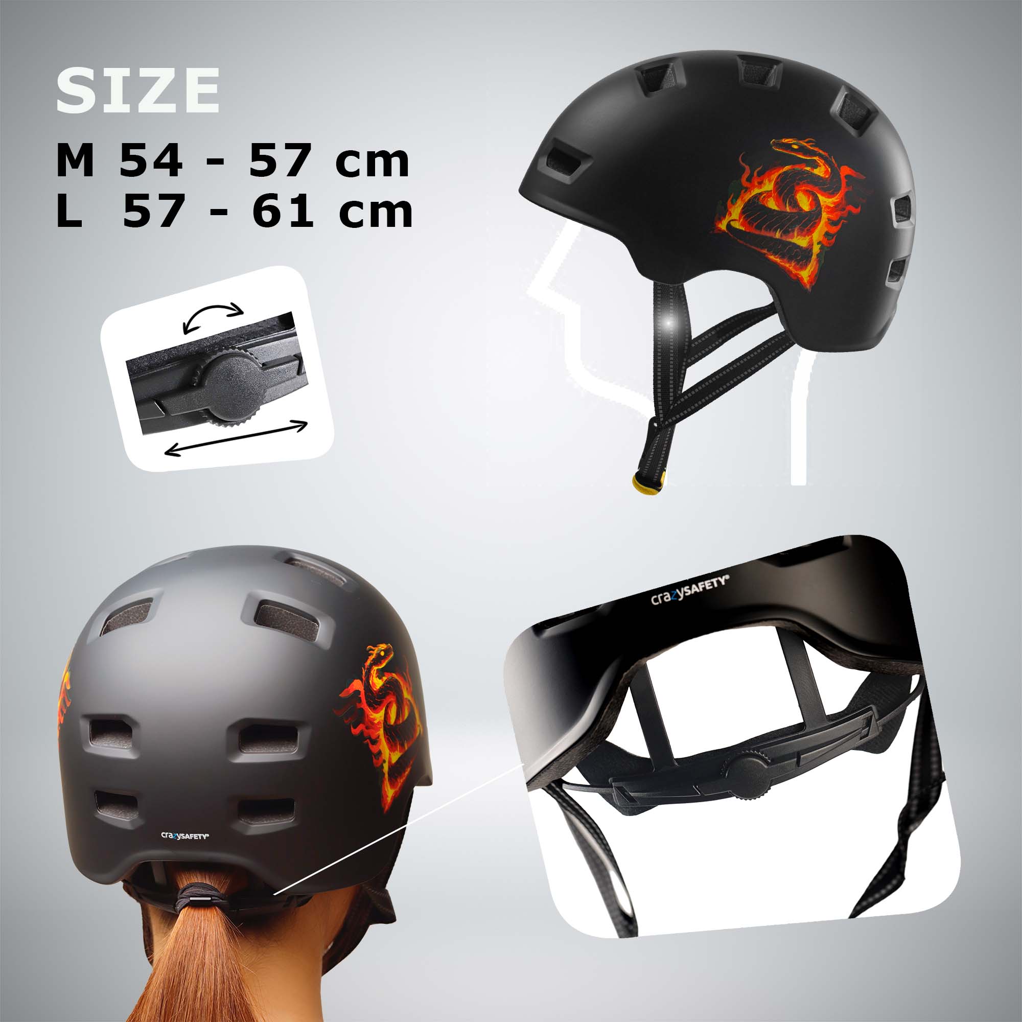 Crazy Safety Bicycle helmet RAMPAGE skater bicycle helmet - Jungle