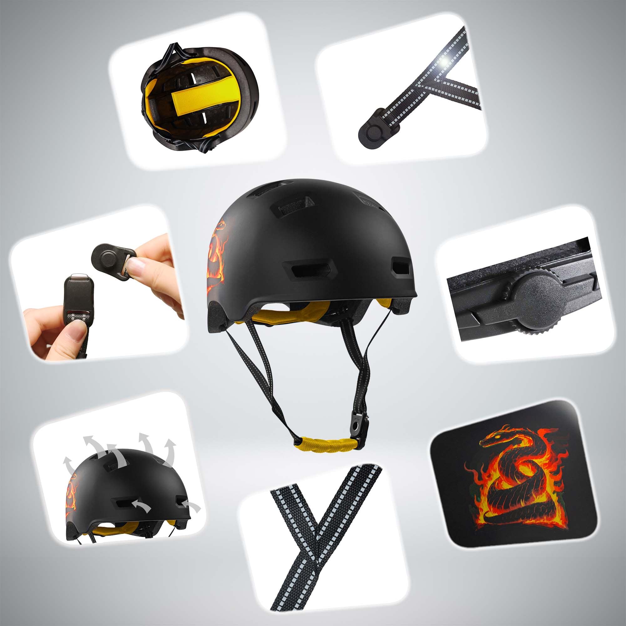 Crazy Safety Bicycle helmet RAMPAGE skater bicycle helmet - Jungle