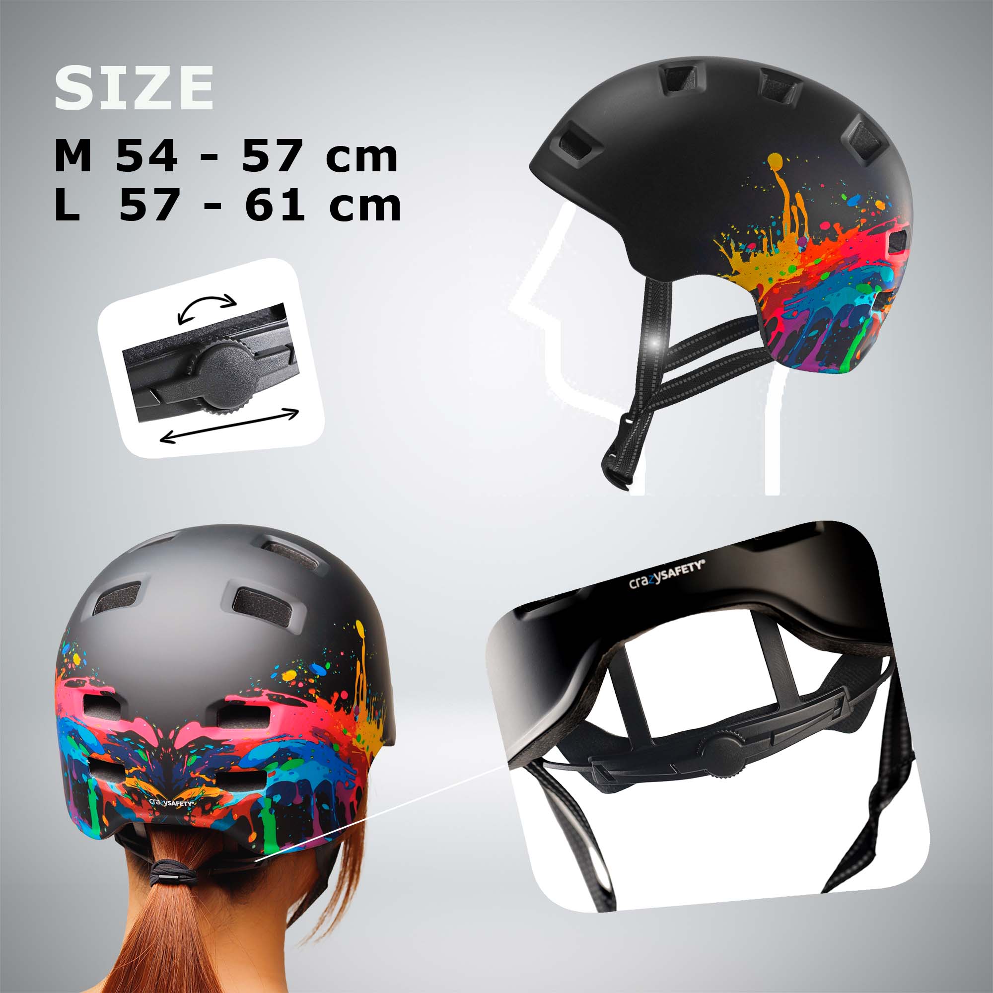 Crazy Safety Bicycle helmet RAMPAGE skater bicycle helmet - Urban