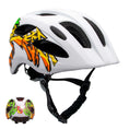 Laad afbeelding in Galerij weergave, Crazy Safety Bicycle helmet White/yellow / M (54-58cm) Graffiti Splash children's helmet with light
