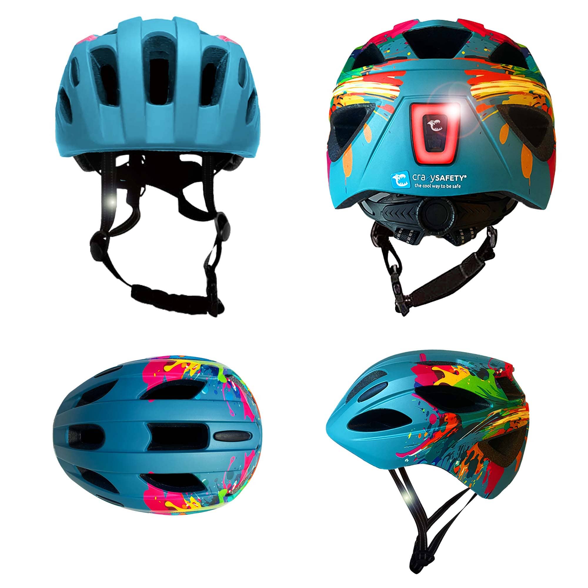 Crazy Safety Bicycle helmet Wild Brush children's helmet with light